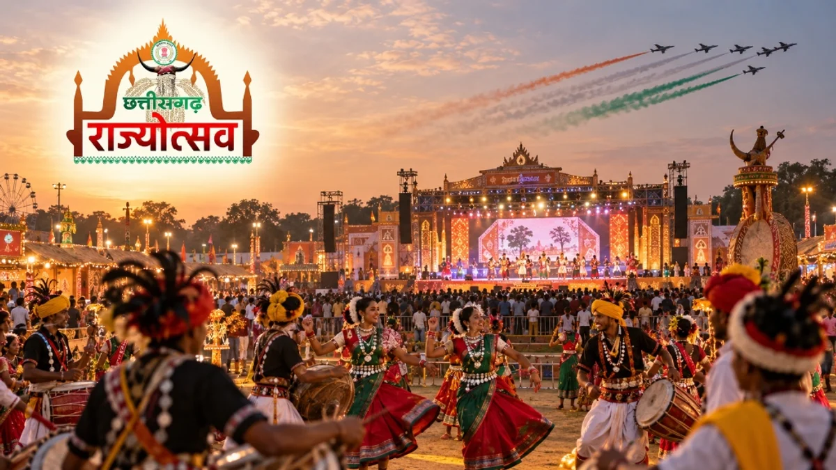 Chhattisgarh Rajyotsav 2026 Nava Raipur 26th State Foundation Day IAF Sarang Air Show and cultural stage